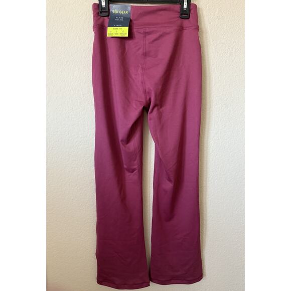 Tek Gear Elastic Dark Mauve High Rise Full Length Flare Leggings Size L 10/12 - Picture 3 of 4